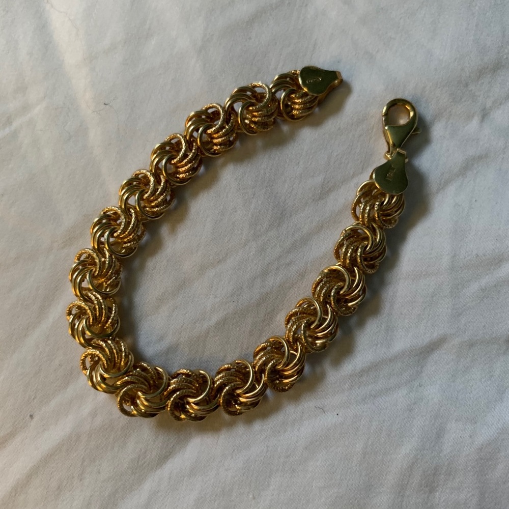 .925 silver gold plate bracelet